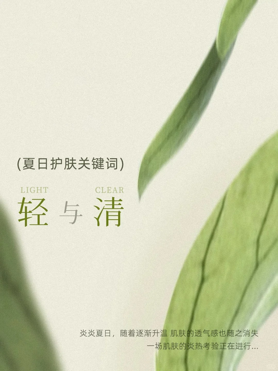 🌞 夏日护肤关键词：轻与清。 轻+清=夏日满分肌。喷雾轻盈补水，手法轻柔清洁，让肌肤畅快呼吸！。夏日湿敷软化角质，补水促吸收，护肤事半功倍！