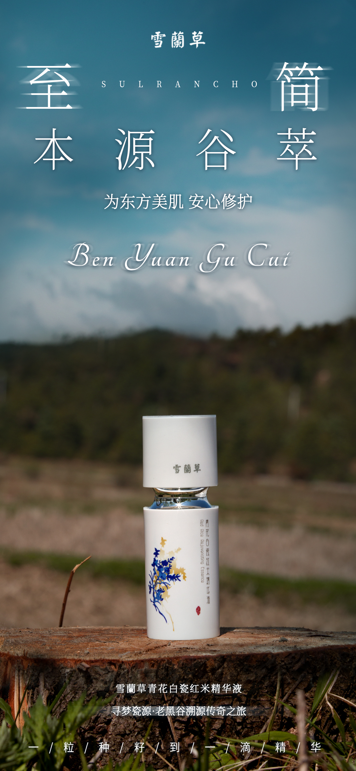 💙 雪蘭草青花白瓷6件套。🌿 为东方美肌 安心修护。🔍 寻梦瓷源·老黑谷溯源传奇之旅。 🌾一粒种籽到一滴精华