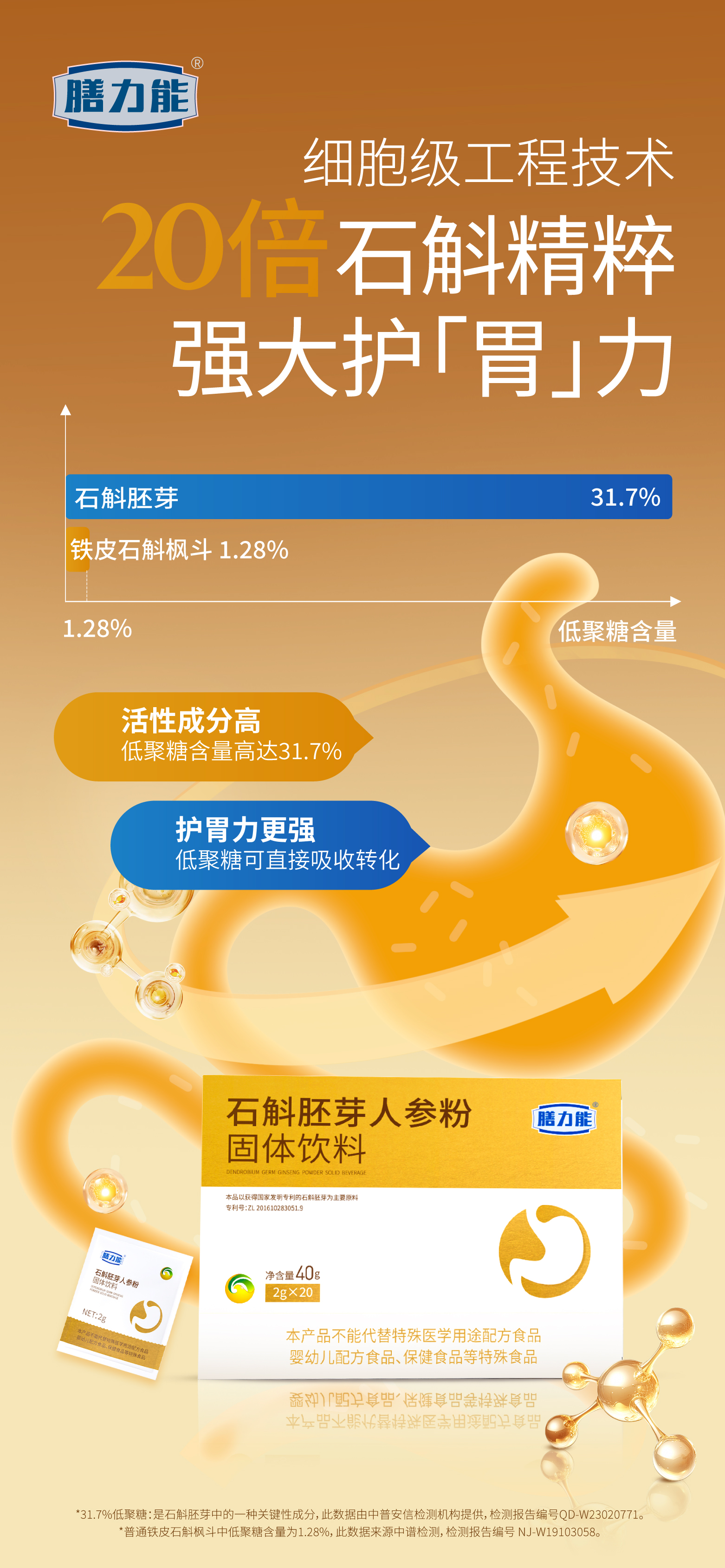 ✨石斛胚芽人参粉✨。细胞级工程技术👍。高活性成分👑。强大护「胃」力💪。