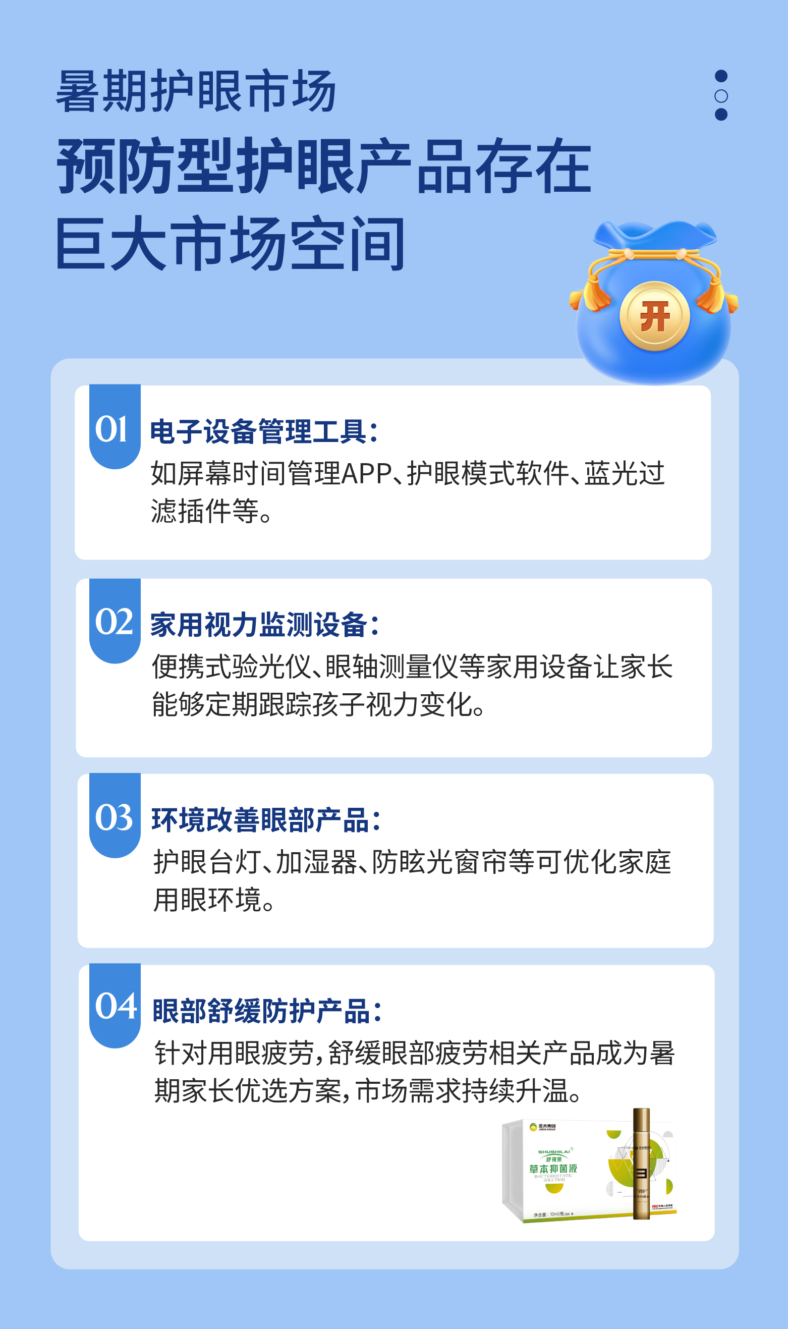 暑假=护眼产品销售旺季！💰。你的赚钱机会就在这里！💼。暑假一到，孩子视力狂掉！家长焦虑飙升~。科学护眼咱选【舒视莱】✌️。打响“暑假视力保卫战”！。