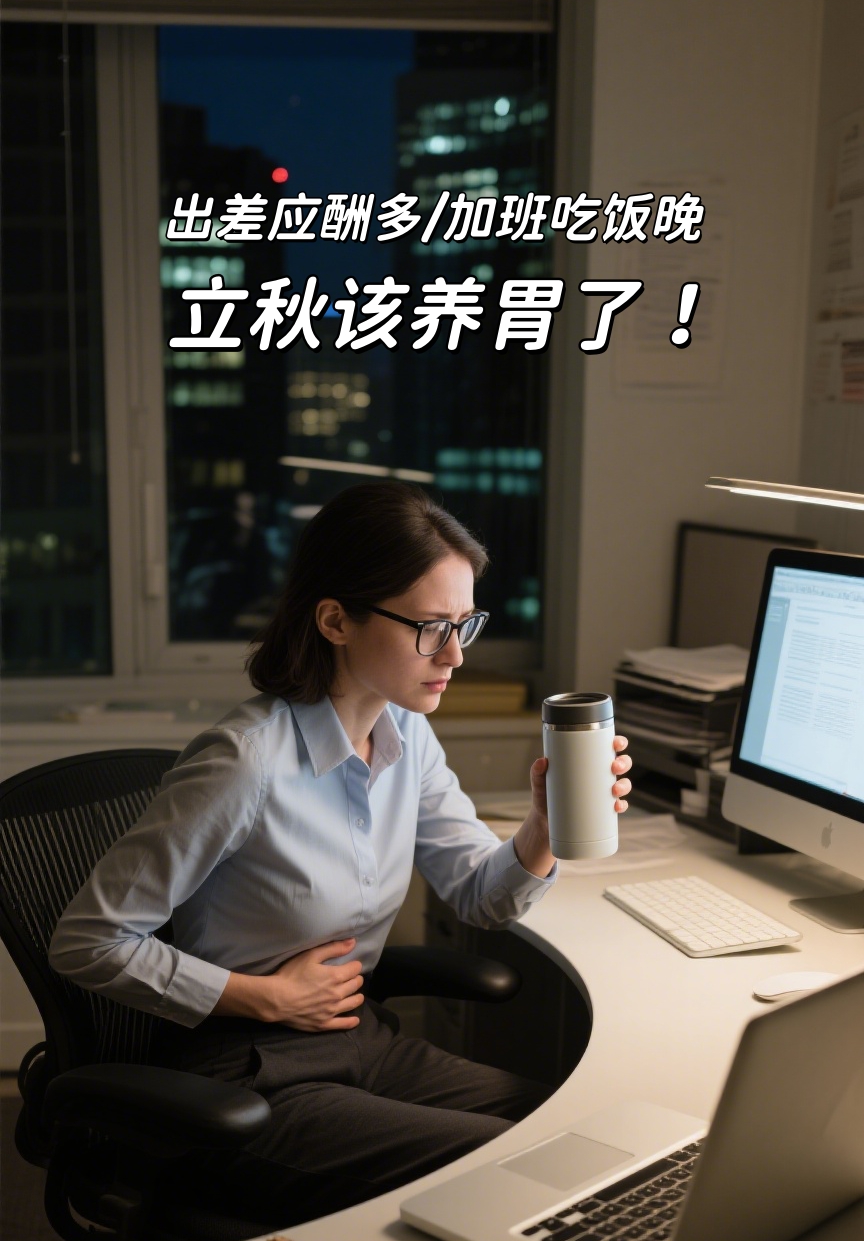 💼 出差应酬多/吃饭晚，立秋该养胃了！。🌿 石斛胚芽人参粉，温和滋养中焦。🎒 独立包装揣包里，出差应酬随时掏。🍵 早晚一杯，帮助适应季节转换。🌙 特别是加班熬夜后，给脾胃"温柔呵护"