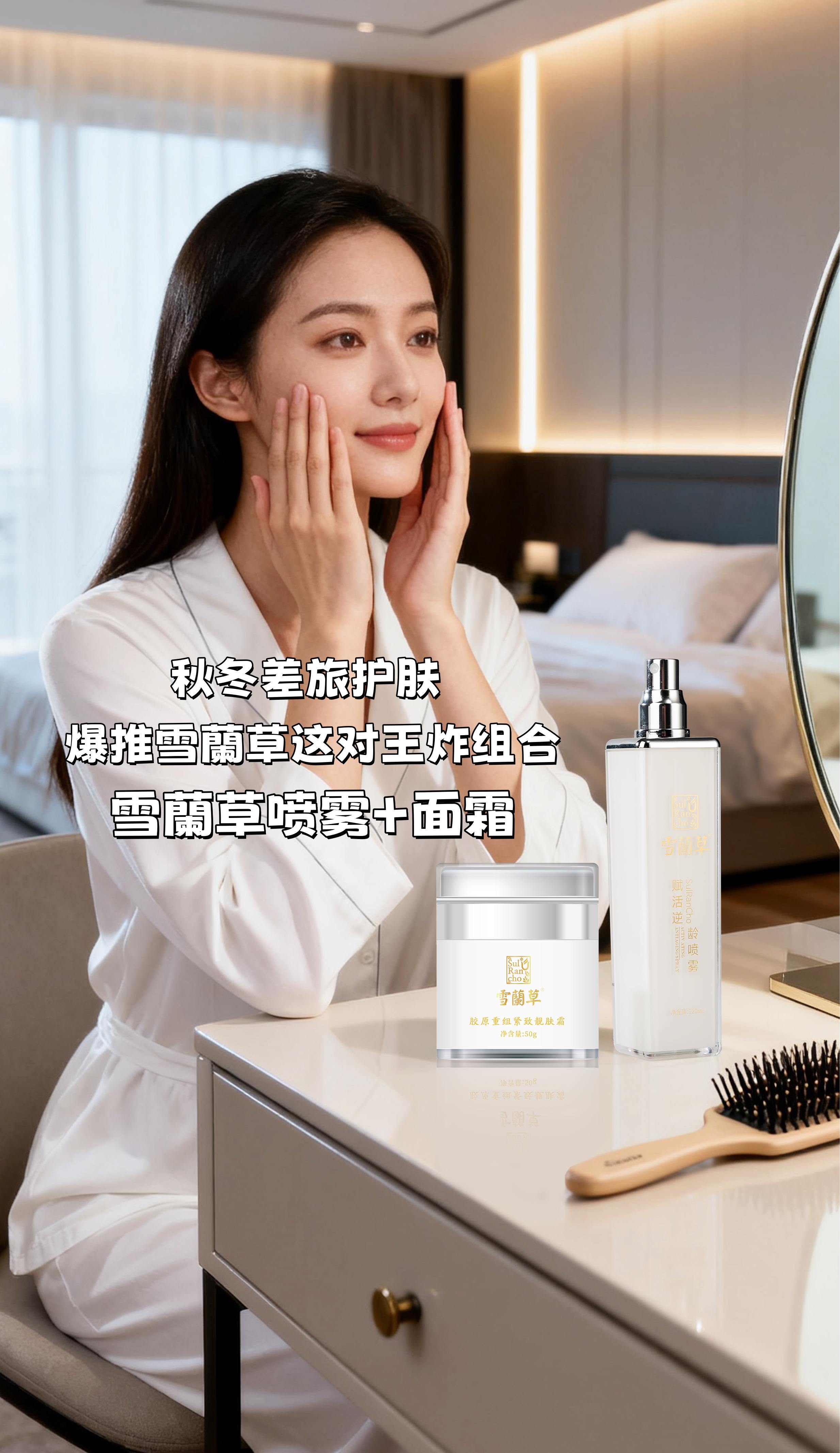 秋冬差旅护肤就靠它｜雪蘭草喷雾+面霜。爆推雪蘭草这对王炸组合！。喷雾喷一喷，快速补水舒缓；。面霜深层修护，牢牢锁住水分。。有了它，出差再久，肌肤状态也稳如泰山！