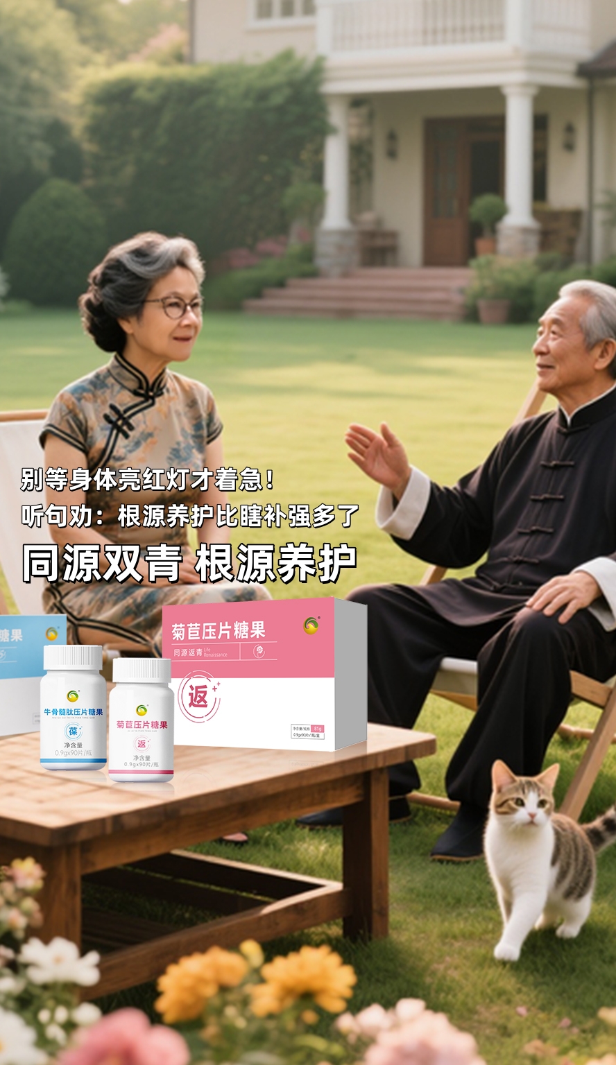 ⚠️别等身体亮红灯才着急！。疲劳疼痛都是信号，免疫基石得打牢。听句劝：根源养护比瞎补强多了！。「同源双青」压片糖果，温和辅助调节体质。咱老铁哥们都在吃，坚持一段真有变化！👍