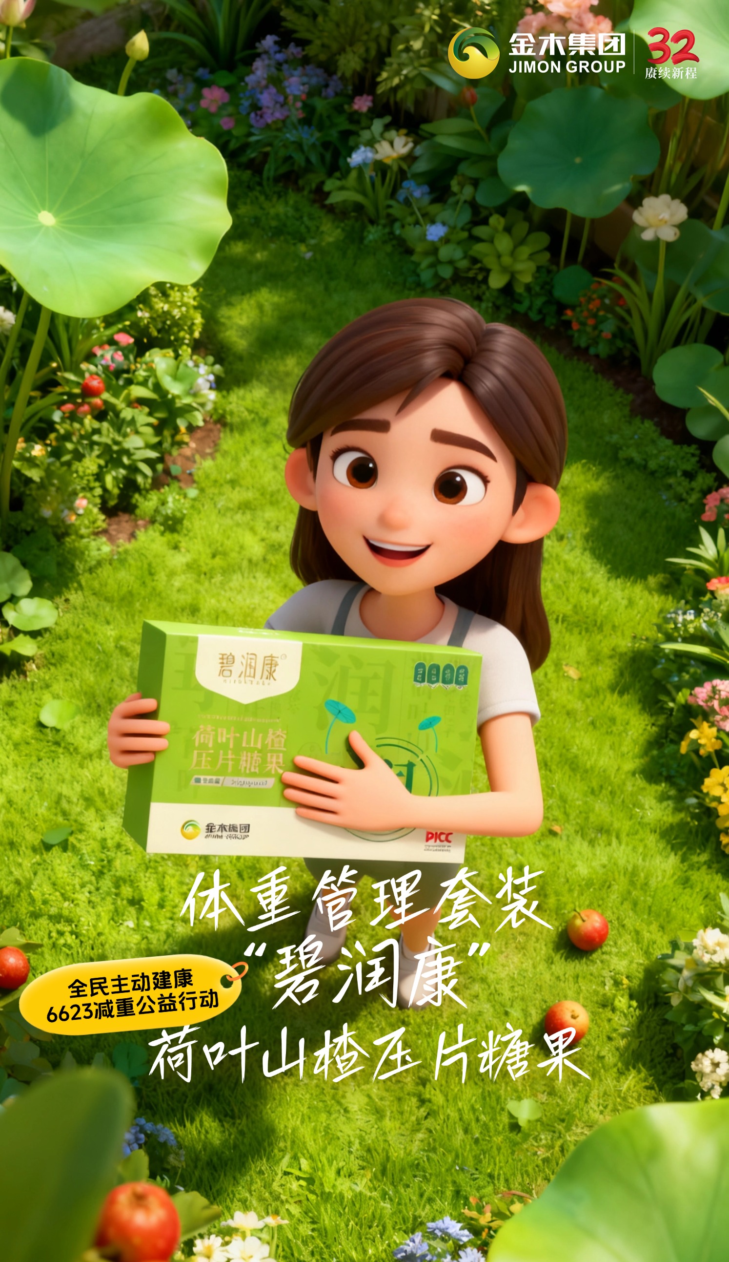 ✨全民主动建康6623减重公益行动-金木集团体重管理套装:【碧润康荷叶山楂压片糖果】：吃多吃油不用慌！荷叶助力刮走多余油脂，山楂促进肠胃消化，每天 2 片，给身体 “轻减负”【纤韵悠果蔬粉压片糖果】：减脂不缺维生素！浓缩多种果蔬精华，补充膳食纤维与微量元素，让你减脂期也能气色红润,【骨胶原蛋白肽粉固体饮料】：减脂最怕松垮脸！小分子胶原肽快速吸收，牢牢锁住皮肤弹性，让你瘦得紧致不垮塌✨。