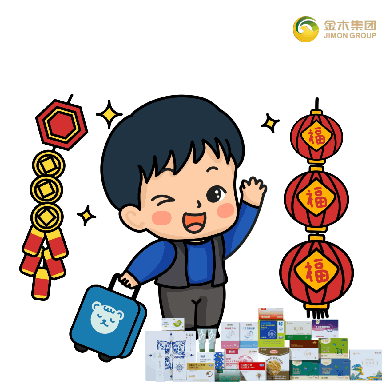 金木春节表情包，下载后直接添加到表情就可以使用了！！